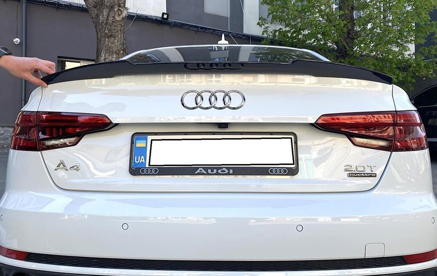 Спойлер чорний стиль М4 Audi A4 B9 2016-2024 / ABS-пластик 54689 фото