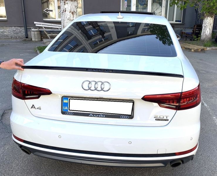 Спойлер чорний стиль S4 Audi A4 B9 2016-2024 / ABS-пластик 156451 фото