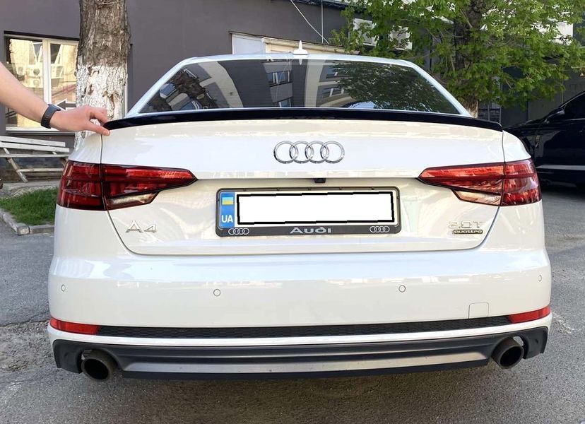 Спойлер чорний стиль S4 Audi A4 B9 2016-2024 / ABS-пластик 156451 фото